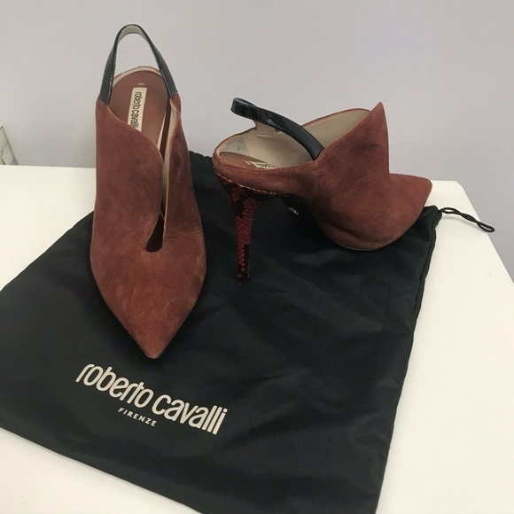 Roberto Cavalli Suede Python‎ Sculptural Shoes 41 - Picture 1 of 7